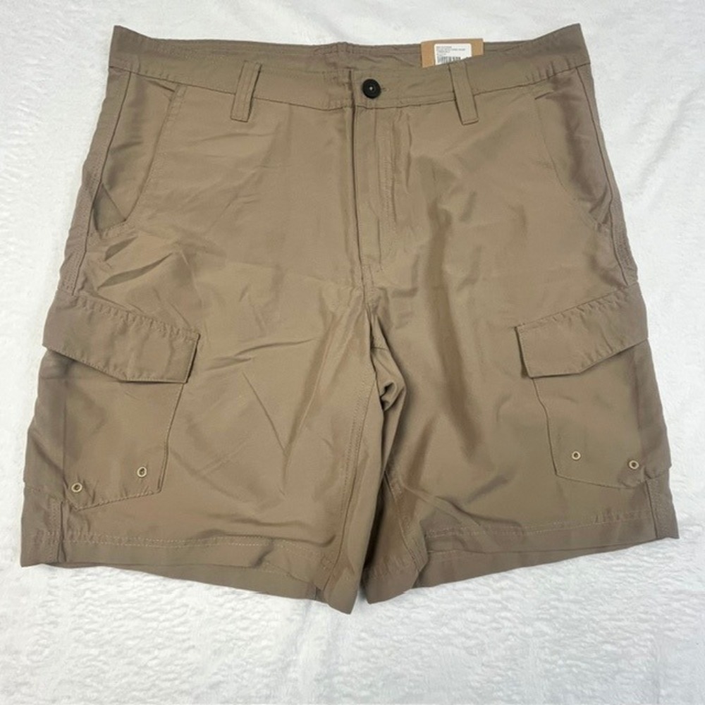 Magellan Outdoors Round Rock Cargo Shorts M 34 Timberwolf Brown Water Repellent